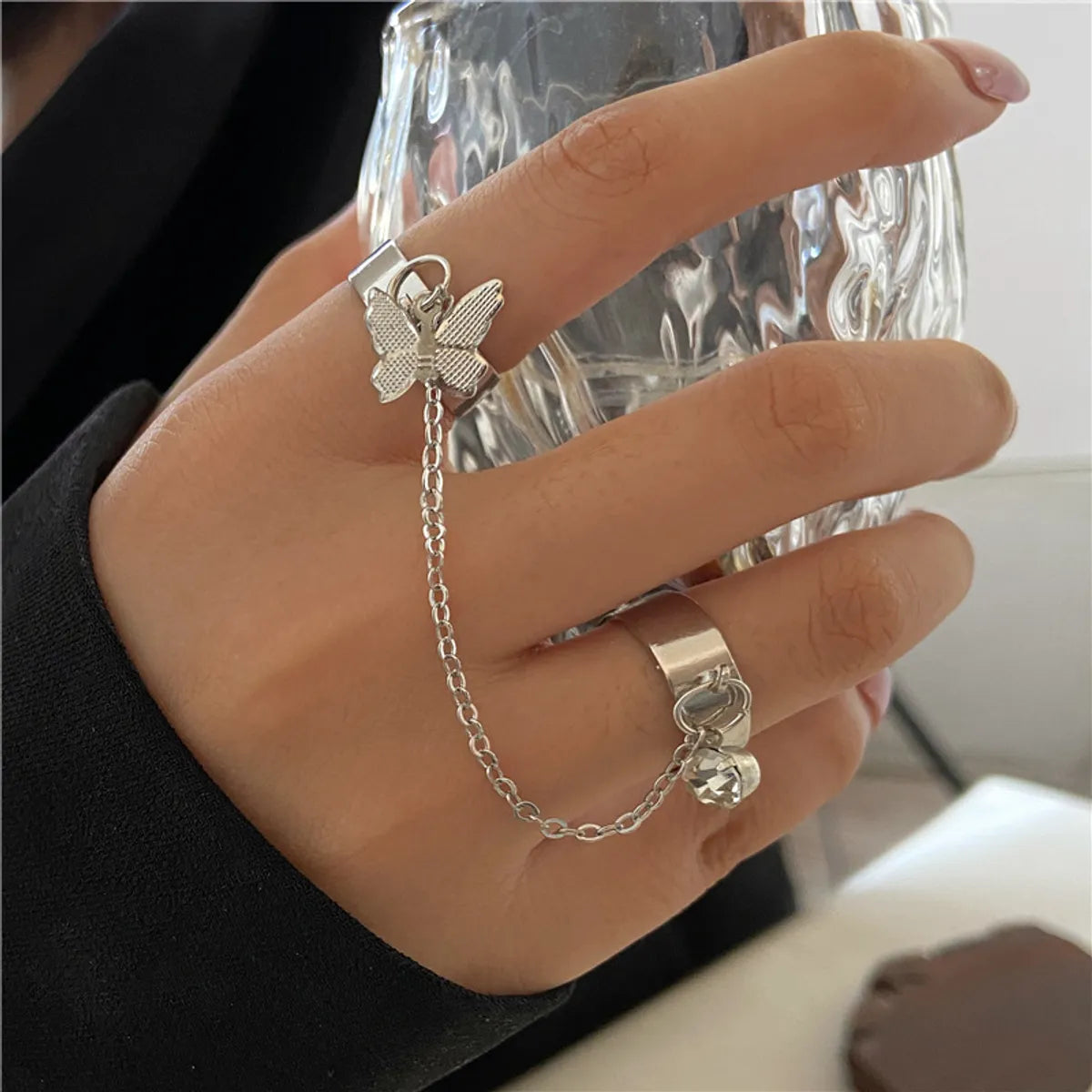 Punk Simple Fashion Temperament Women'S Jewelry Cute Diamond Ring