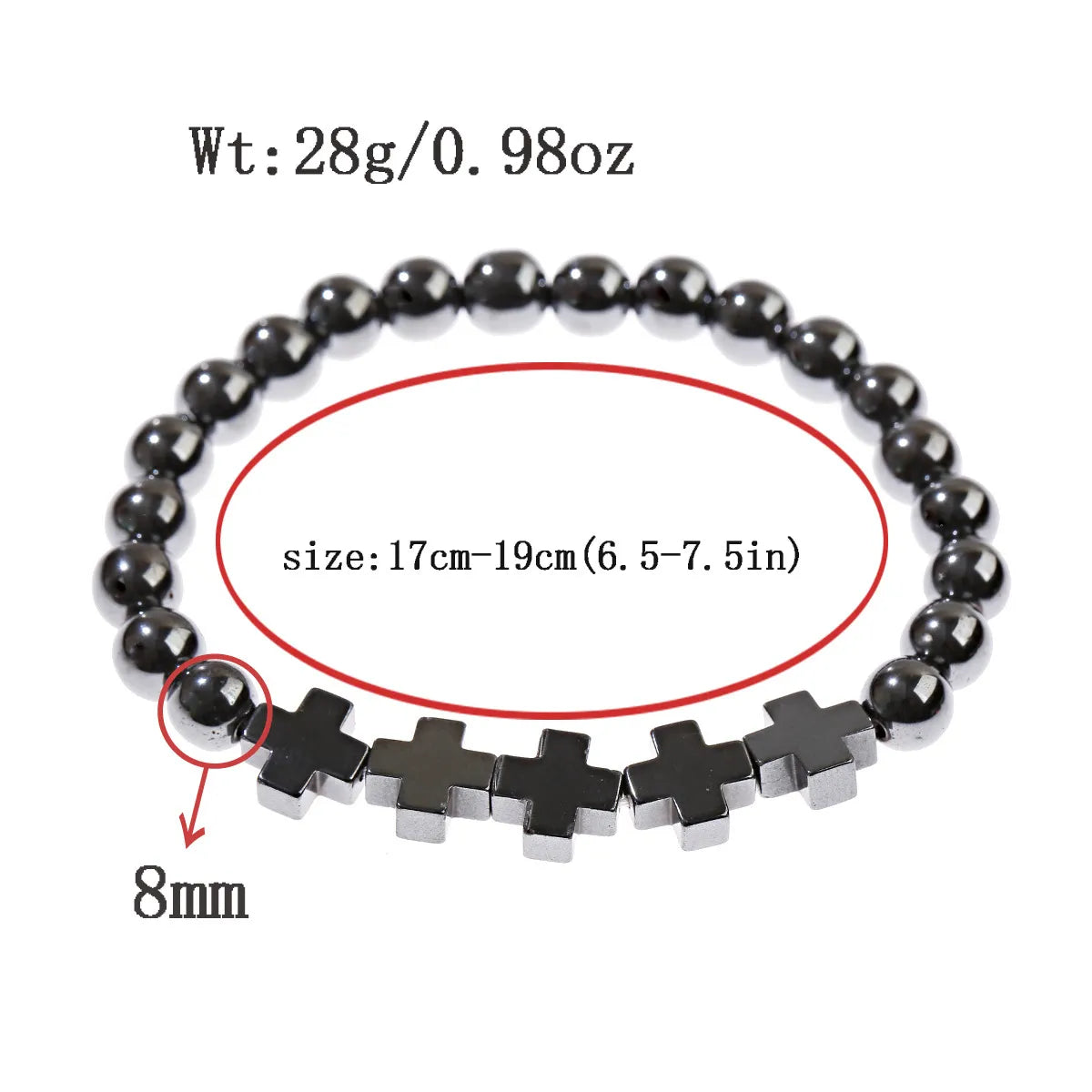 Punk Simple Style Animal Cross Alloy Mixed Materials Beaded Unisex Bracelets