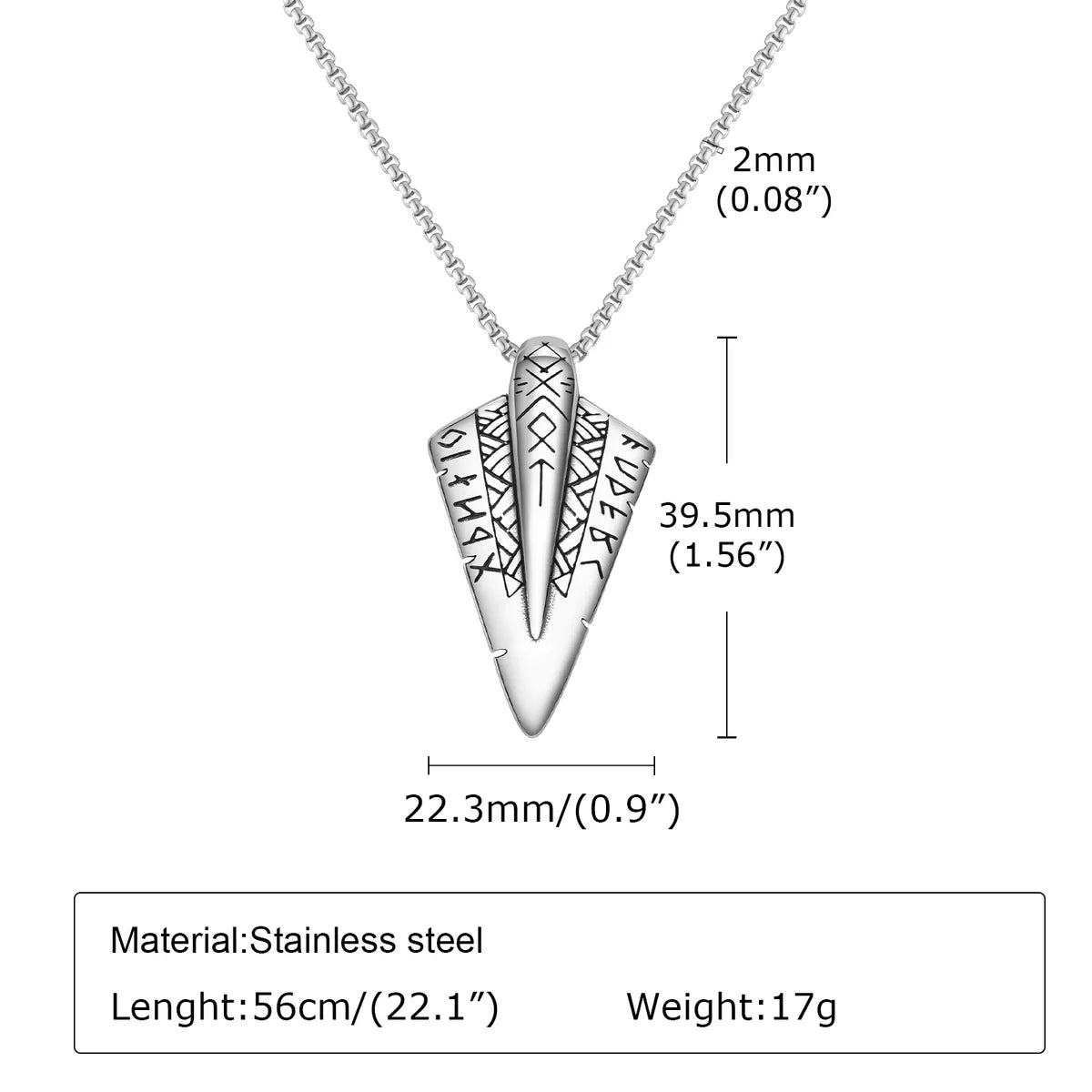 Punk Simple Style Arrow 304 Stainless Steel Men'S Pendant Necklace