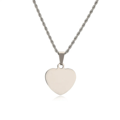 Punk Simple Style Heart Shape Stainless Steel Plating Inlay Pendant Necklace