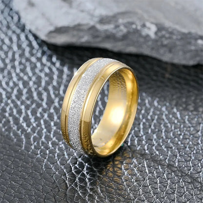 Wholesale Jewelry Punk Simple Style Round Titanium Steel 18K Gold Plated Rings