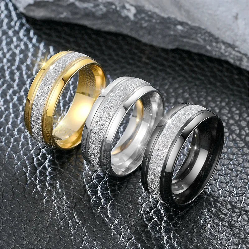 Wholesale Jewelry Punk Simple Style Round Titanium Steel 18K Gold Plated Rings