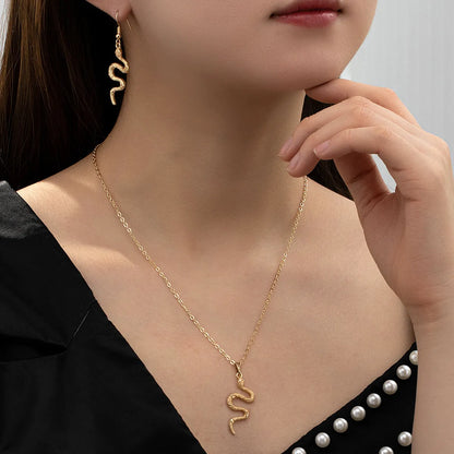 Punk Simple Style Snake Ferroalloy Women's Jewelry Set