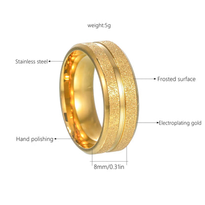 Punk Simple Style Solid Color 201 Stainless Steel Plating Gold Plated Men'S Rings