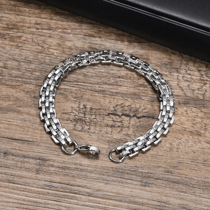 Punk Simple Style Solid Color 201 Stainless Steel Men'S Bracelets