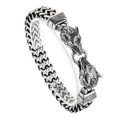 Punk Simple Style Wolf Stainless Steel Men'S Bracelets