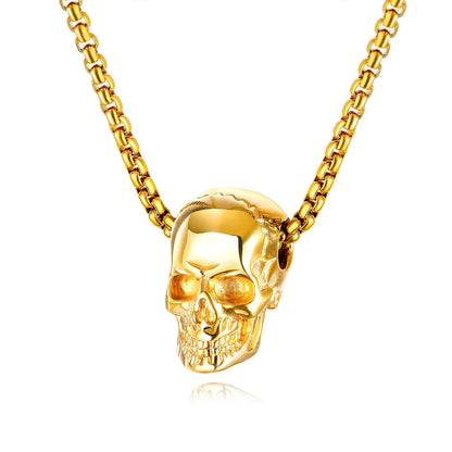 Punk Simple Titanium Steel Skull Necklace