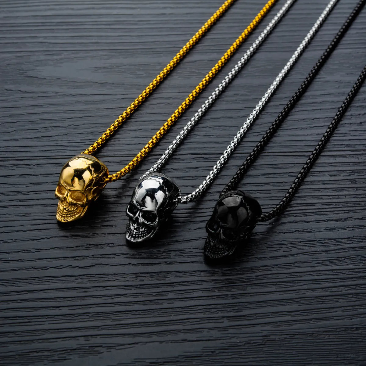 Punk Simple Titanium Steel Skull Necklace