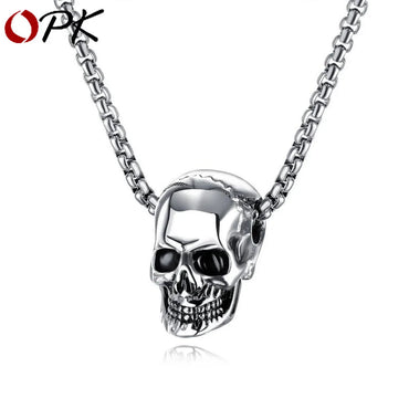 Punk Simple Titanium Steel Skull Necklace