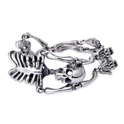 Punk Skeleton Titanium Steel Rings Bracelets