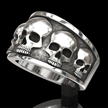 Punk Skull Ring Men'S Exaggerated Retro Alloy Jewelry