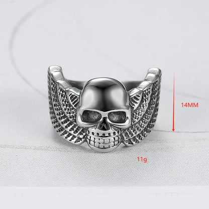 Punk Skull 304 Stainless Steel Men'S Wide Band Rings