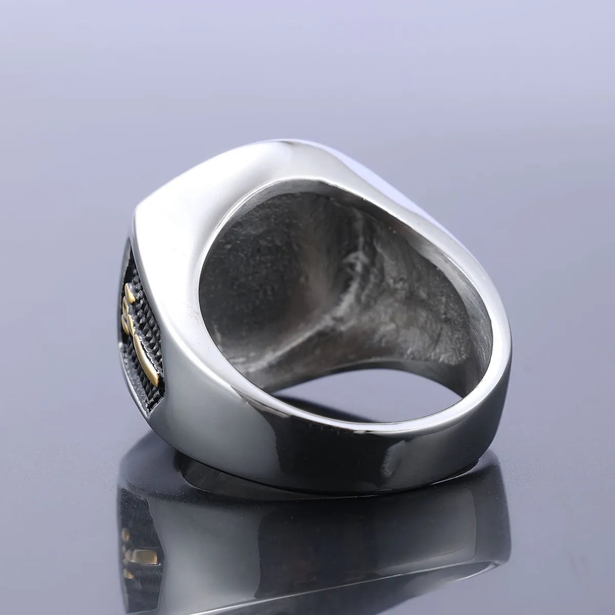 Punk Skull 304 Stainless Steel Men'S Wide Band Rings