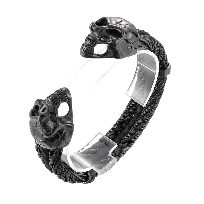 Punk Skull Stainless Steel Plating Bangle