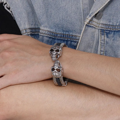 Punk Skull Stainless Steel Plating Bangle