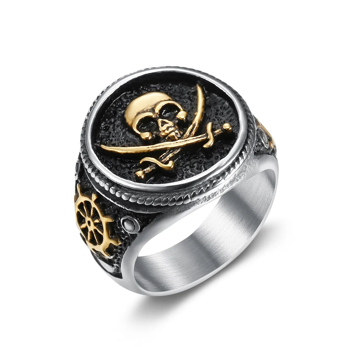 Punk Skull Stainless Steel Plating Men'S Rings