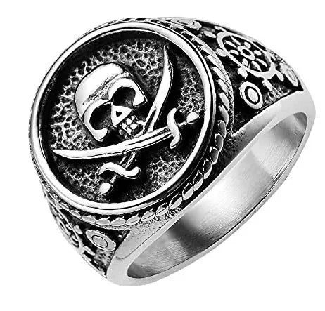 Punk Skull Stainless Steel Plating Men'S Rings