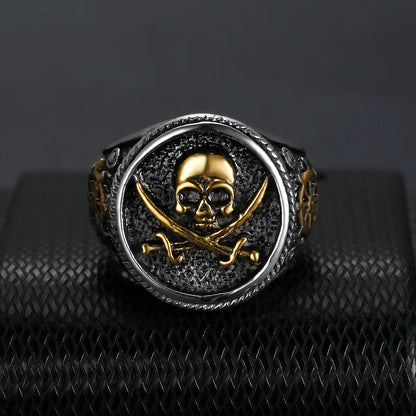 Punk Skull Stainless Steel Plating Men'S Rings