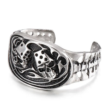 Punk Skull Titanium Steel Men'S Cuff Bracelets