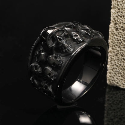 Punk Skull Titanium Steel Plating Men'S Rings