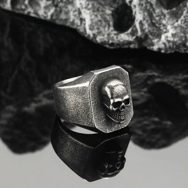 Punk Skull Titanium Steel Plating Men'S Rings