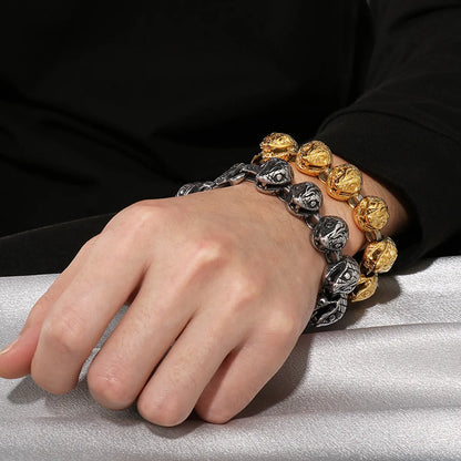 Punk Snake Stainless Steel 18K Gold Plated Men's Bracelets