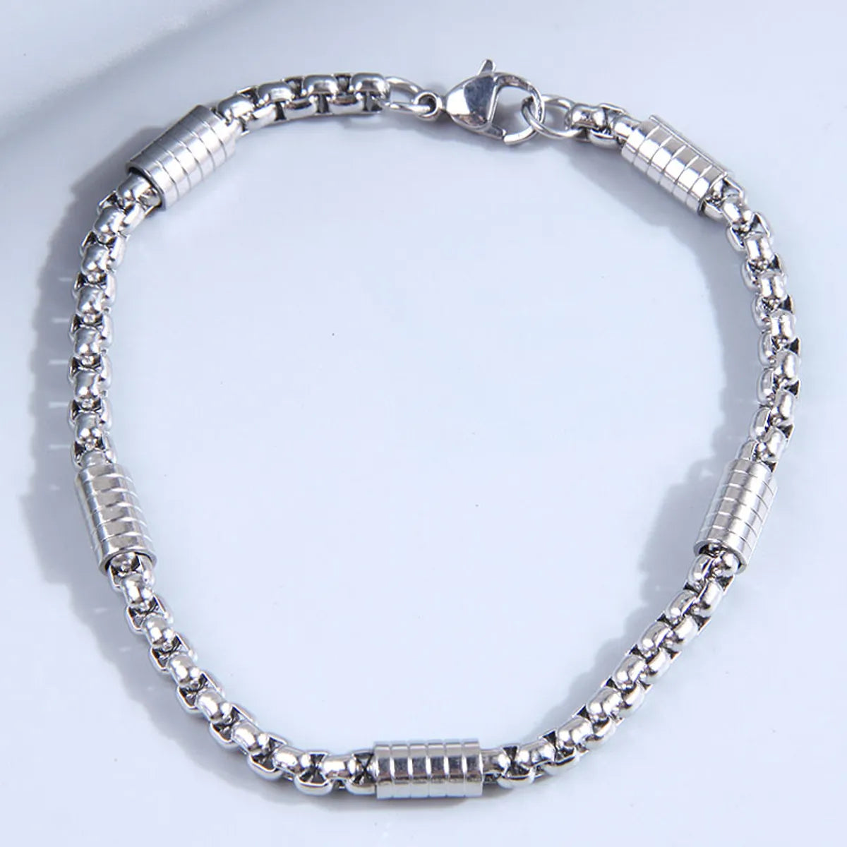 Punk Solid Color Stainless Steel Bracelets Patchwork Stainless Steel Bracelets 1 Piece