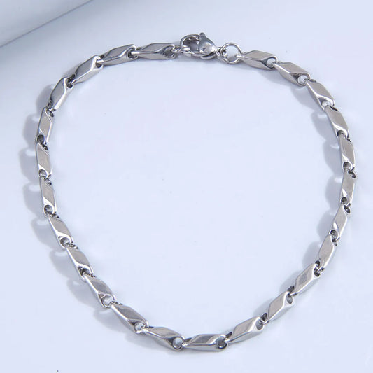 Punk Solid Color Stainless Steel Bracelets Patchwork Stainless Steel Bracelets 1 Piece