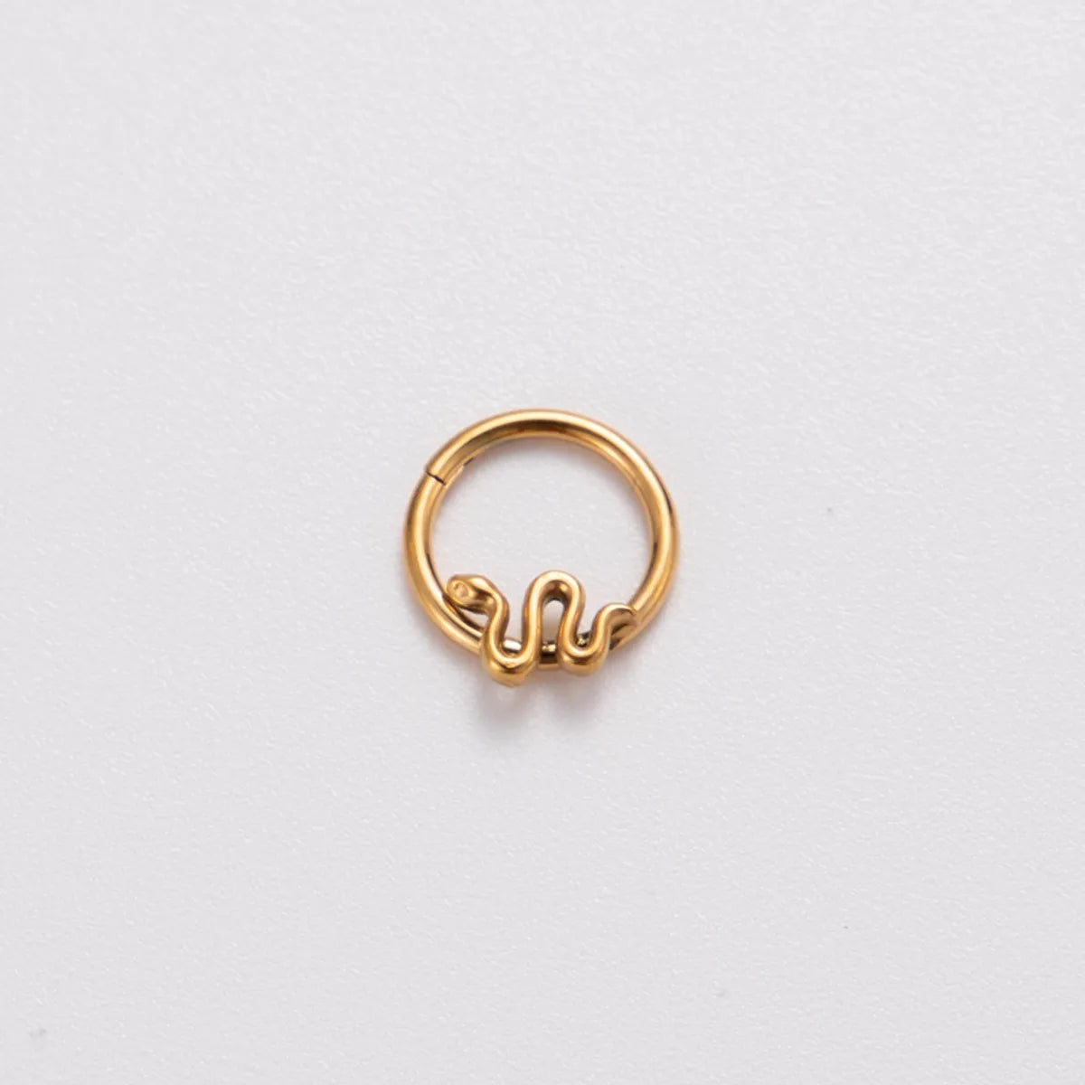 Punk Solid Color Stainless Steel Plating Inlay Zircon 18k Gold Plated Nose Ring