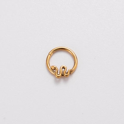 Punk Solid Color Stainless Steel Plating Inlay Zircon 18k Gold Plated Nose Ring