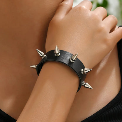 Punk Solid Color Suede Metal Women'S Bracelets