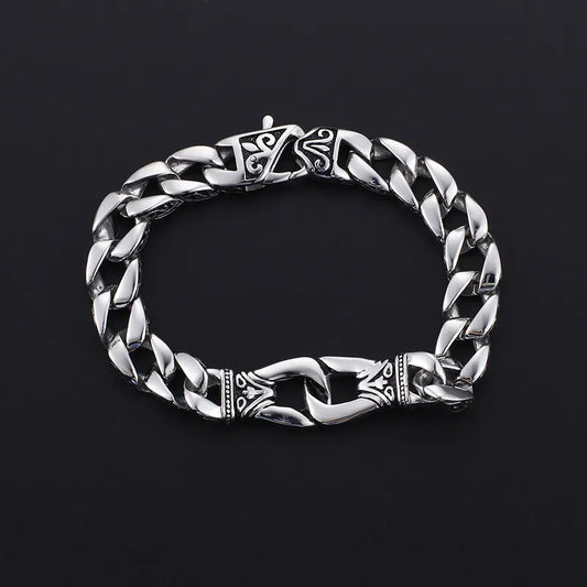 Punk Solid Color Titanium Steel Enamel Chain Men'S Bracelets