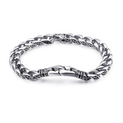 Punk Solid Color Titanium Steel Enamel Chain Men'S Bracelets