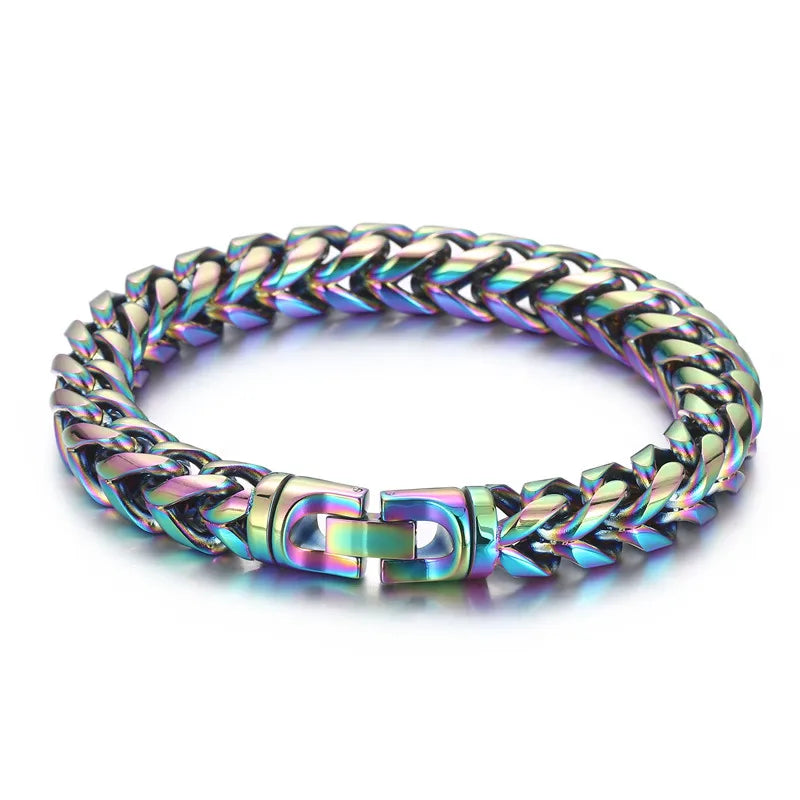 Punk Solid Color Titanium Steel Men'S Bracelets