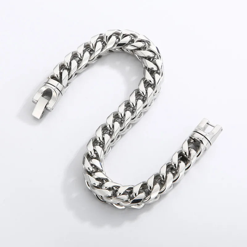 Punk Solid Color Titanium Steel Men'S Bracelets