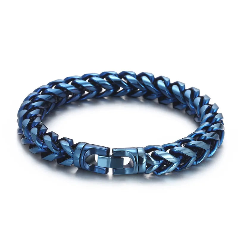 Punk Solid Color Titanium Steel Men'S Bracelets