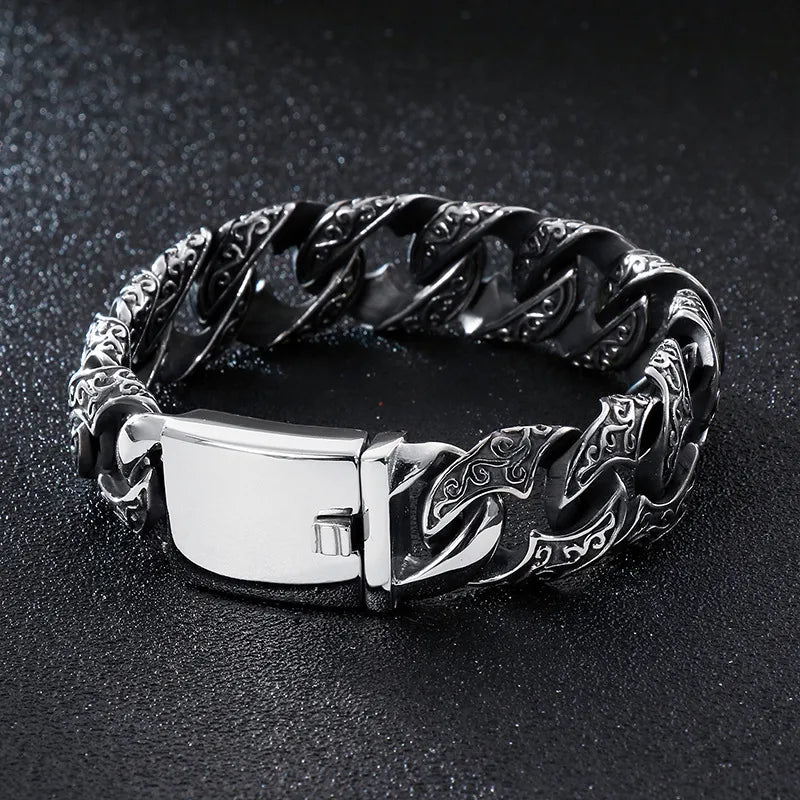 Punk Solid Color Titanium Steel Men'S Bracelets