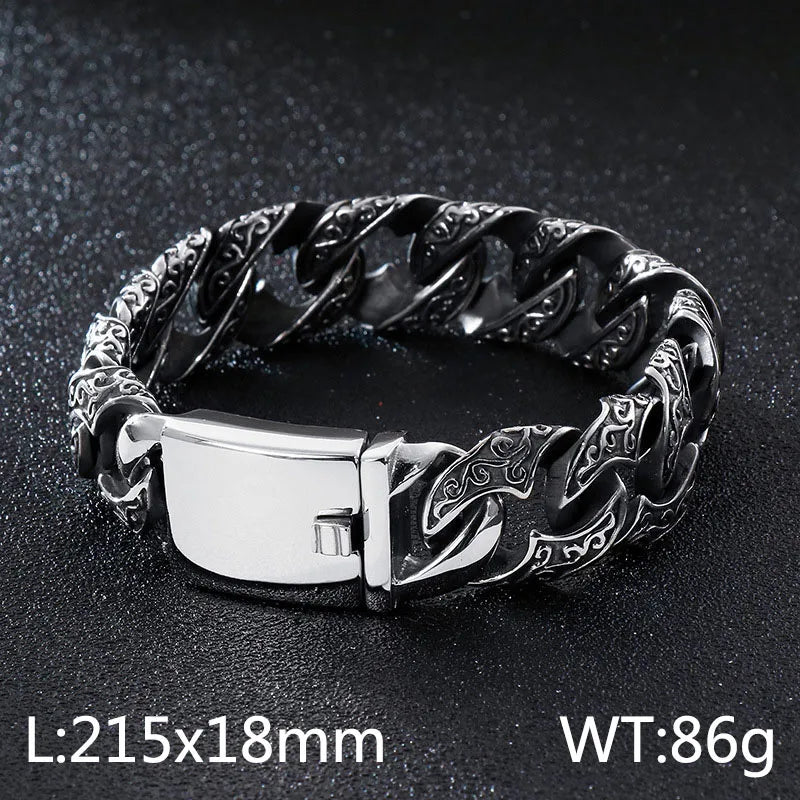 Punk Solid Color Titanium Steel Men'S Bracelets