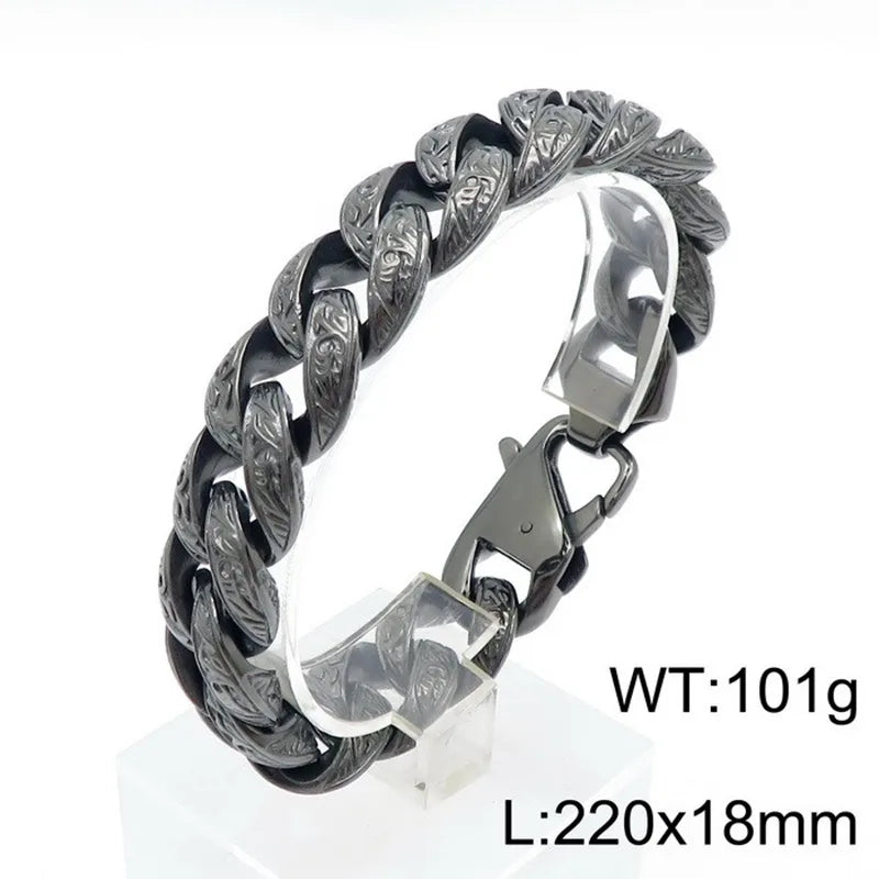 Punk Solid Color Titanium Steel Men'S Bracelets