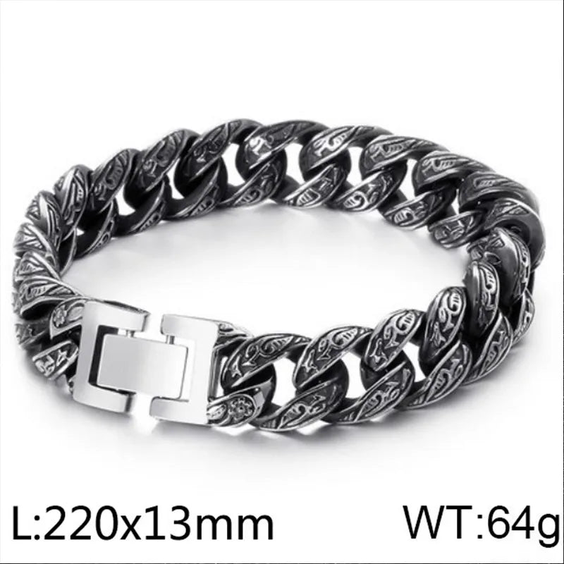 Punk Solid Color Titanium Steel Men'S Bracelets