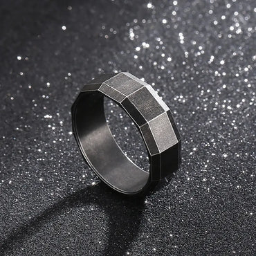 Punk Solid Color Titanium Steel 18K Gold Plated Men'S Rings