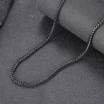 Punk Solid Color Titanium Steel Plating Chain Men'S Sweater Chain Necklace