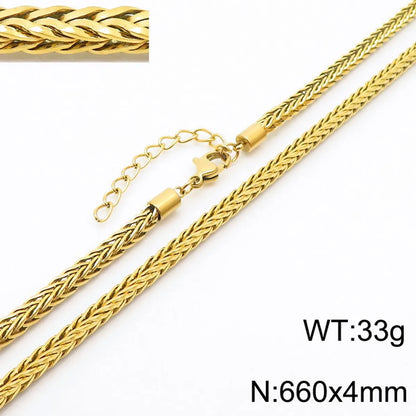 Punk Solid Color Titanium Steel Plating Chain Men'S Sweater Chain Necklace