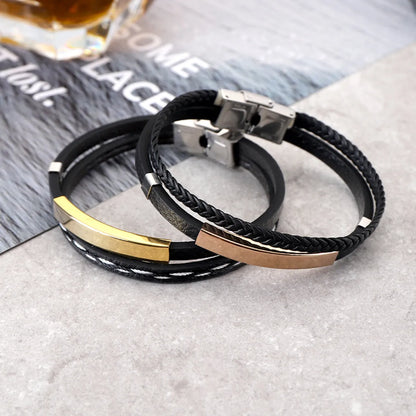 Punk Solid Color Titanium Steel Polishing Unisex Bracelets 1 Piece