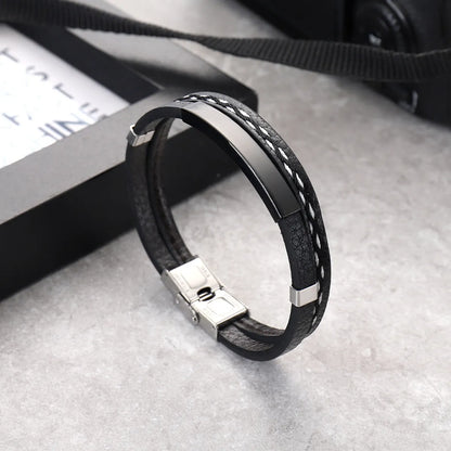 Punk Solid Color Titanium Steel Polishing Unisex Bracelets 1 Piece