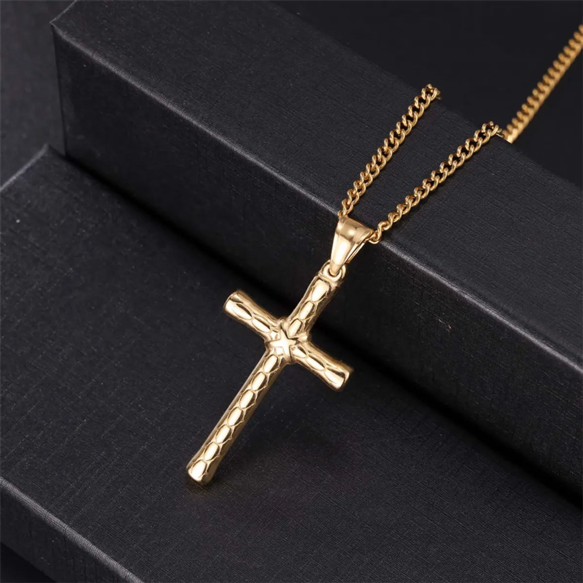 Punk Streetwear Cross Stainless Steel Pendant Necklace