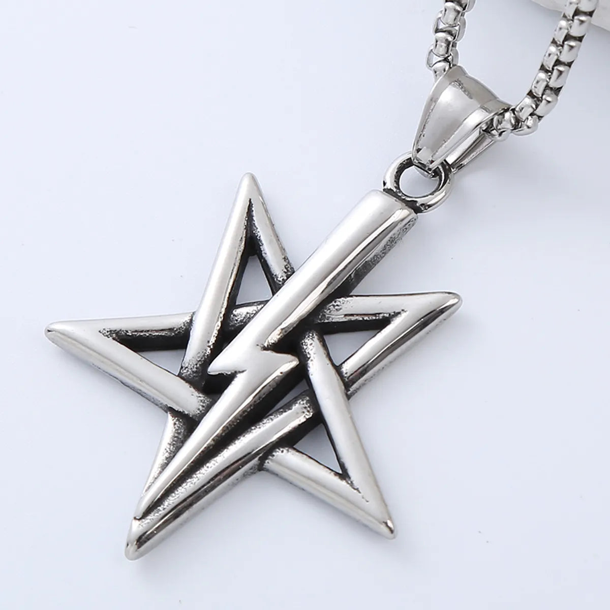 Punk Streetwear Geometric Stainless Steel Men'S Necklace Pendant