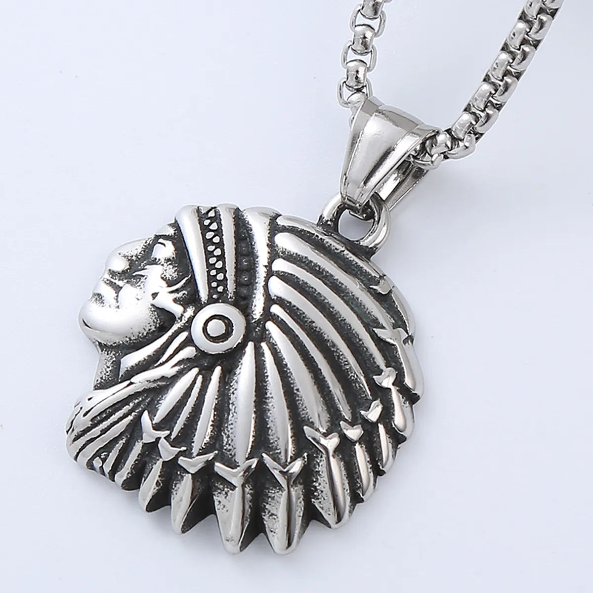 Punk Streetwear Geometric Stainless Steel Men'S Necklace Pendant