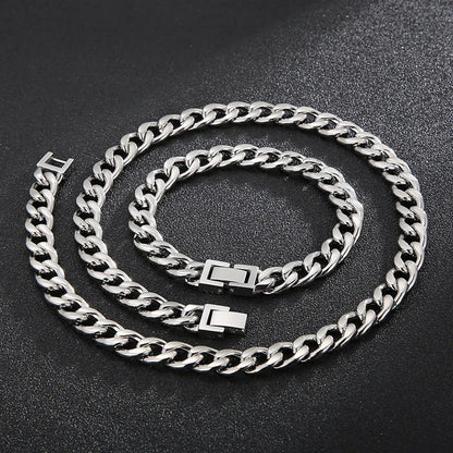 Punk Streetwear Geometric Titanium Steel Bracelets Necklace