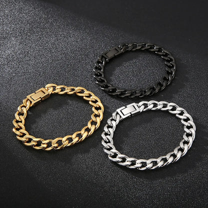 Punk Streetwear Geometric Titanium Steel Bracelets Necklace